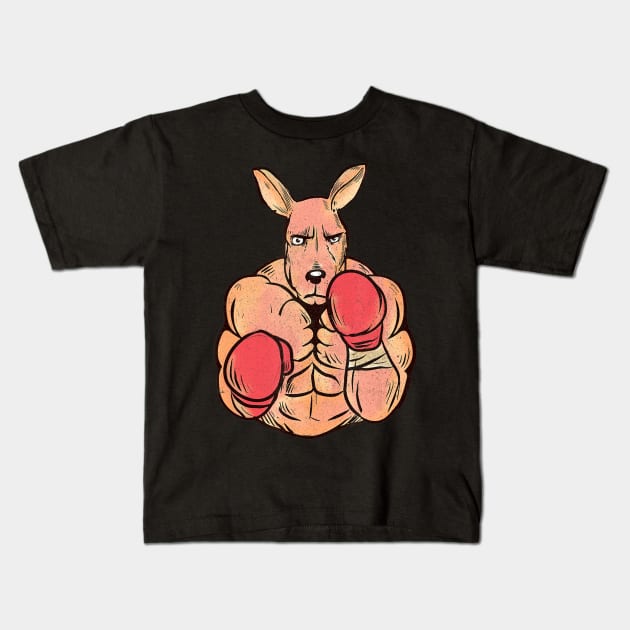 Funny Boxing T-Shirt Kangaroo MMA Boxer Gift Australia Kids T-Shirt by aaltadel